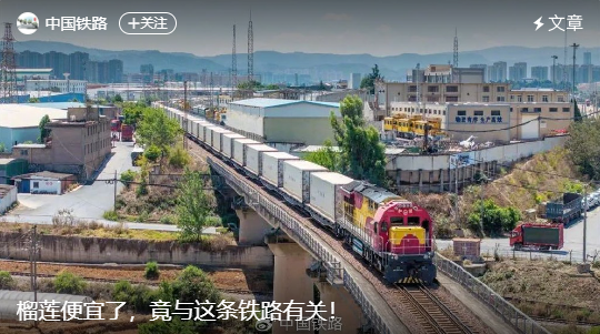 #钢铁丝路好风光#【榴莲便宜了，竟与这条铁路有关！】