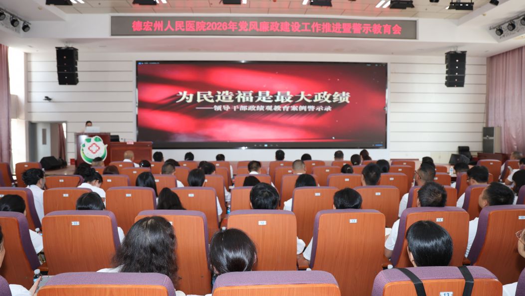 深化警示教育 树立正确政绩观——德宏州人民医院全面推进清廉医院与平安医院建设