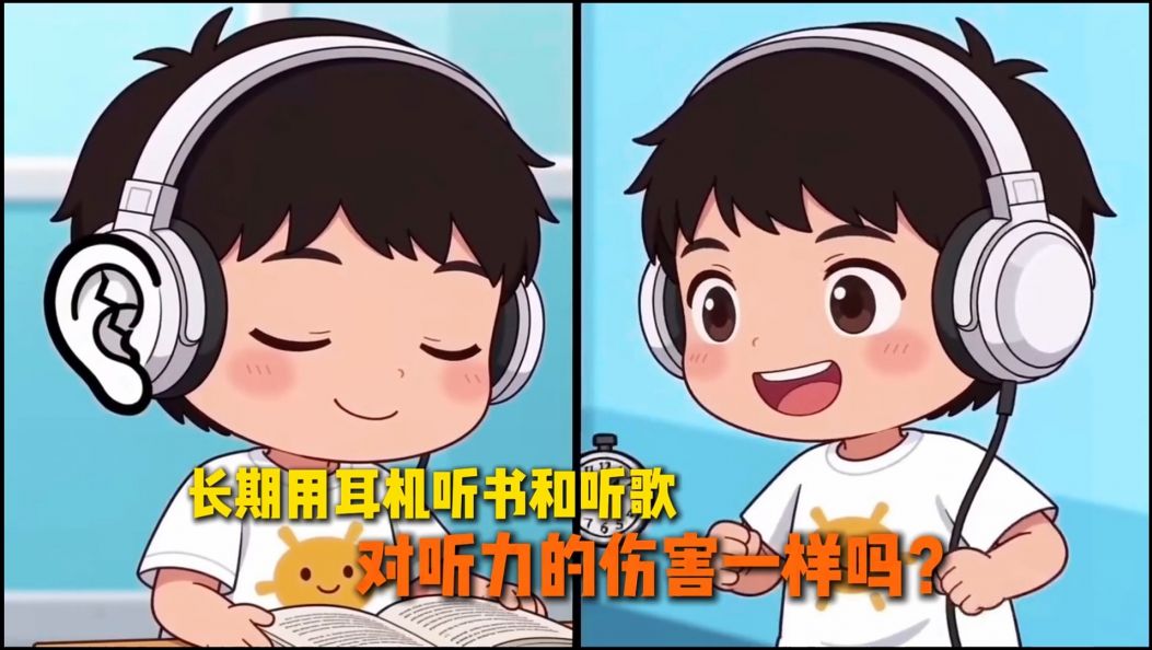傣语科普：长期使用耳机听书和听歌，对听力的伤害一样吗？来源：学习强国宁晋融媒号。