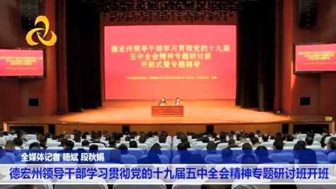 【视频】德宏州领导干部学习贯彻党的十九届五中全会精神专题研讨班开班