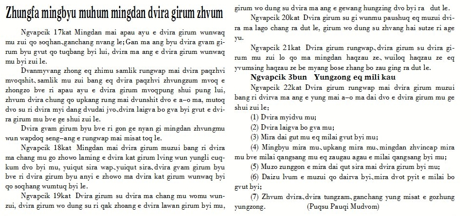 Zhungfa mingbyu muhum mingdan dvira girum zhvum