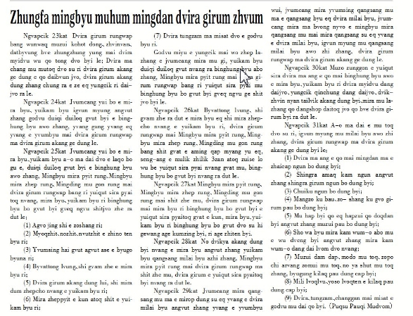 Zhungfa mingbyu muhum mingdan dvira girum zhvum